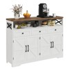 Farmhouse Buffet Cabinet with Drawers & Open Shelf, Sideboard Storage Cabinet - 2 of 4