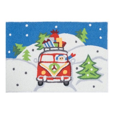 Jellybean Santa’s Peace Van 20"x30" Doormat – Perfect for Indoor/Outdoor Holiday Cheer