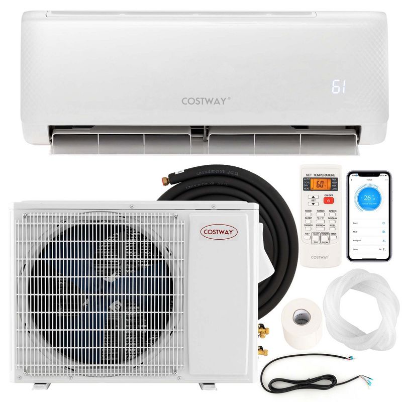 Costway 24,000 BTU Mini Split Air Conditioner AC Unit with Heat Pump & Alexa Googlehome Remote Control, 1 of 11