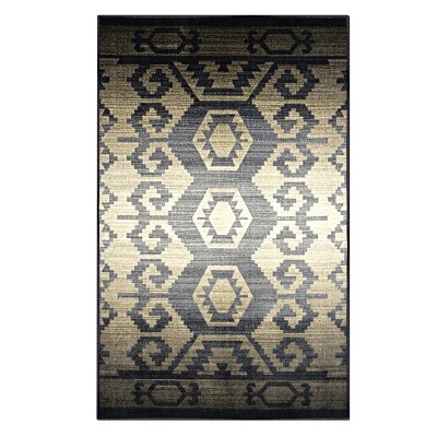 Southwestern Geometric Aztec Non-Slip Indoor Washable Area Rug or Runner by Blue Nile Mills
