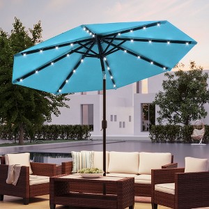 Sonkuki Patio 10FT LED Market Umbrellas With Solar Lights, Table Umbrella for Patio and Outdoor With Tilt Button for Deck and Pool - 1 of 4