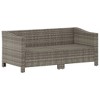 vidaXL Modern Patio Lounge Set, 2 Piece, Durable Poly Rattan Material, Comfort Seat with Cushions, Lightweight and Easy to Assemble - Gray - 3 of 4