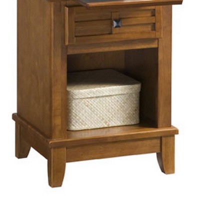 Cottage Oak Arts & Crafts Nightstand with Expandable Top
