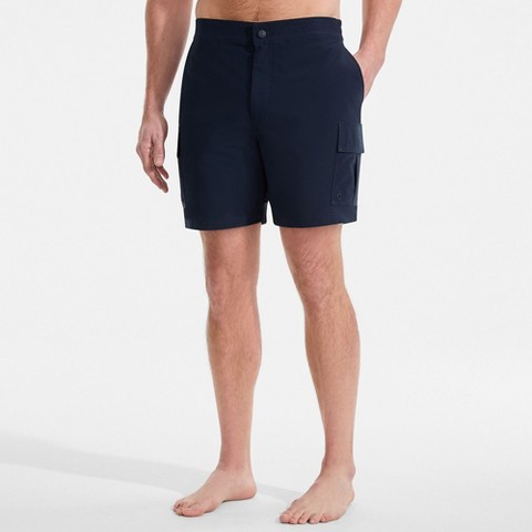 Lands' End Men's 7" Quick Dry Cargo Swim Short - Medium - Radiant Navy