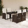 vidaXL Garden Dining Set Brown, Black, Cream White - 2 of 4