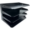 Huron - Horizontal Slots - Desk Organizer - 4 Compartments - Steel - Black - 15 in. x 9.3 in. x 8.6 in. - 1 Each - 3 of 3