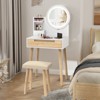 ELECWISH Small Vanity Table with Mirror and Chair - 4 of 4