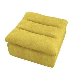 Vynxaria Bean Bag Seats - Sunny Yellow Floor Lounger, Armless Backless Sofa Chair for Living Room & Office (Modern Accent Piece) - 1 of 4
