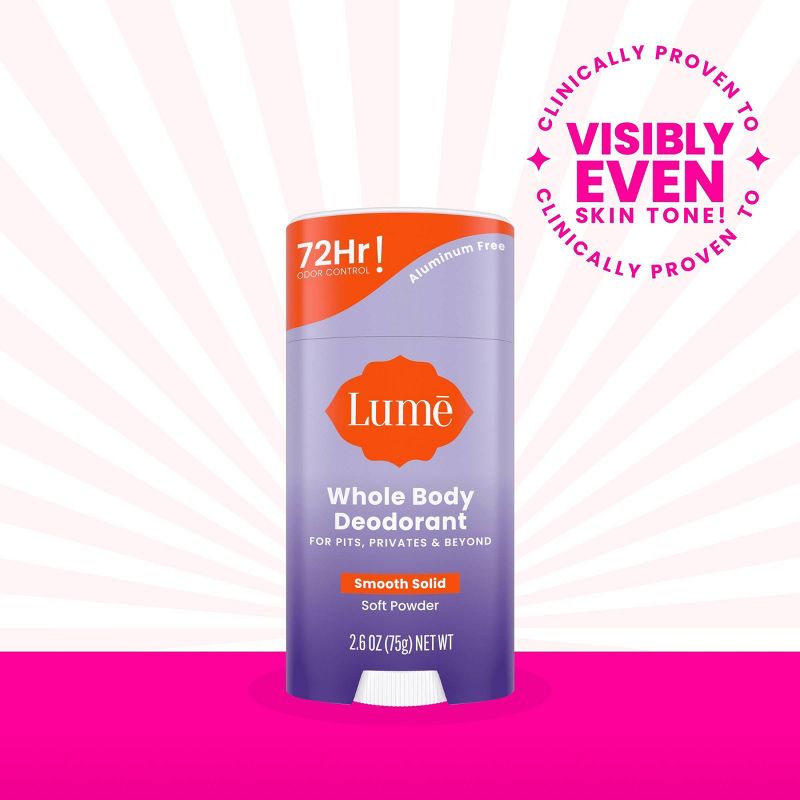 Lume Whole Body Women&#39;s Deodorant - Smooth Solid Stick - Aluminum Free - Soft Powder Scent - 2.6oz, 4 of 13