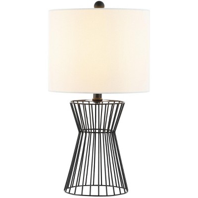 Rayna 19.5 Inch Black Iron Table Lamp with White Drum Shade