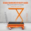 VEVOR Hydraulic Lift Table Cart, 330lbs Capacity 50" Lifting Height, Manual Double Scissor Lift Table with 4 Wheels/Non-slip Pad, Scissor Cart - 4 of 4