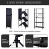 5-Tier Kitchen Folding Storage Shelves, Metal Organizer and Storage Rack with Wheels, Organizer Shelf for Garage, Kitchen, Basement - 3 of 4