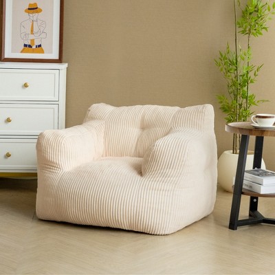 Pamapic Bean Bag Chair, Corduroy Lazy Sofa Bean Bags Comfy Couch with Armrests for Bedroom, Living Room, Apartment