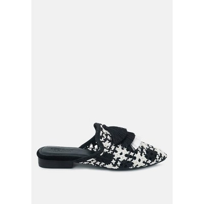 Mariana Woven Flat Mules With Women Tassels