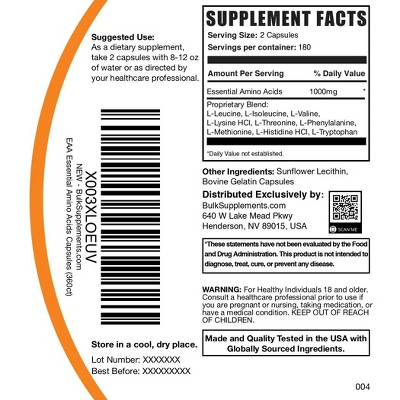 BulkSupplements Essential Amino Acids (EAA) Capsules