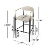 Barstools Set of 2, Upholstered Bar Stools with Backs and Iron Legs for Kitchen Island, Beige Fabric Seating 260LBS Weight Capacity - 4 of 4
