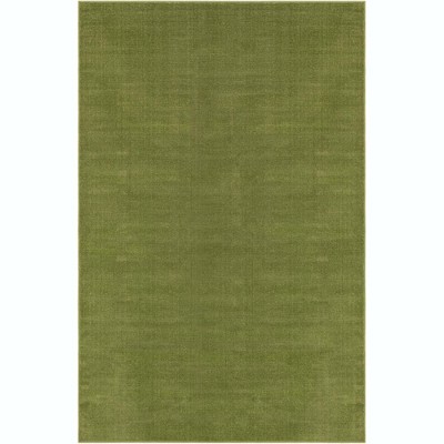 Green Rectangular Easy Care Synthetic Indoor Area Rug