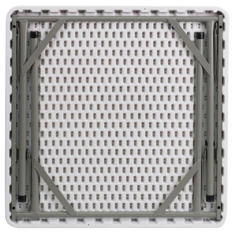 Flash Furniture Elon 2.85-Foot Square Granite White Plastic Folding Table - Set of 5, 5 of 6