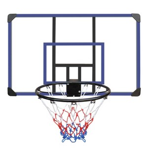 BestParts Wall-Mounted Basketball Hoop, 45 x 29 Inch Backboard with Folding Rim, Heavy-Duty Metal Bracket, All-Weather Net, for Indoor Outdoor Use - 1 of 4