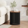 VYNXARIA Acaia solid wood side table,Natural&Black - 4 of 4