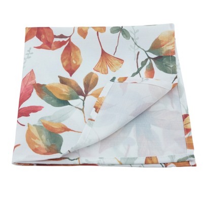 Autumn Leaf Design 20" Square Polyester Dinner Napkins, Multi (Set of 4)