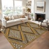 9'x12' Modern Geometric Bedroom Rugs, Washable Non Slip Large Throw Carpet for Living Room, Low Pile Stain Resistant Dining Room Rugs, Yellow - 3 of 4