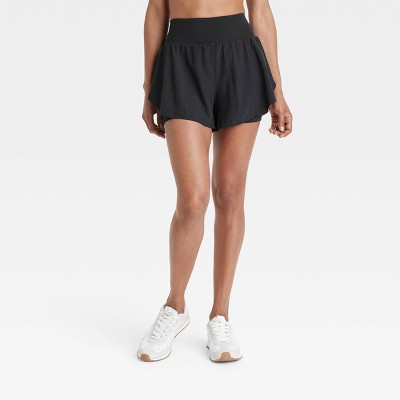 Women's Active Light High-Rise 2-in-1 Flutter Run Shorts 3" - All In Motion™ Black XS