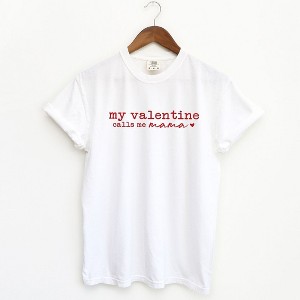 Simply Sage Market Women's My Valentine Calls Me Mama Short Sleeve Garment Dyed Tee - 1 of 4