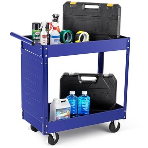 2 Tray Tool Cart, 400 LBS Capacity Rolling Tool Carts On Wheels, Heavy Duty Utility Cart with Pegboard, Mechanic Tool Storage Cart for Garage - 1 of 4