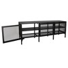 Industrial Wood and Metal TV Stand Entertainment Center Cabinet TV Console Table with 3 Metal Mesh Doors 2-Tier Storage Shelves for Living Room - 4 of 4