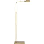 Possini Euro Design Modern Swing Arm Pharmacy Floor Lamp 54 1/4" Tall Warm Gold Adjustable Metal Tent Shade for Living Room House