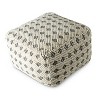 Kodi Square Pouf Ottoman Black/Off White - Steve Silver Co.: Cotton & Wool Blend, No Assembly, Bohemian Style - 3 of 4