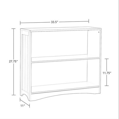 Espresso Beadboard-Inspired Kids' Horizontal Bookcase with Storage Cubes