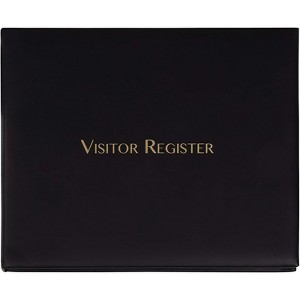 Juvale Visitor Register Sign in Log Book, Black, 9 x 7.3 x 0.75 inches, 80 Sheets - 1 of 4
