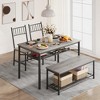 homfan Dining Table Set, Kitchen Table and Chairs for 4 with Storage Racks, with Bench and 2 Chairs, 4 Piece Furniture for Kitchen - 2 of 4