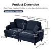 Classic 2-Piece Modular Chenille Sofa Set with 2-Seater + Loveseat, Flared Arms & Skirts - 3 of 4