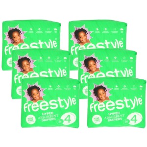 Freestyle Hyper Absorbent Diapers Size 4 - Case of 6 packs of 24 ct - 1 of 4