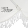 Best Choice 9ft Fringe Market Umbrella – Boho Patio Sunshade w/ Tilt, UPF50+, Steel Pole for Table, Pool, Deck - 3 of 4