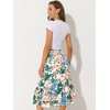 INSPIRE CHIC Women's Chiffon Elastic Waist Ruffle Tiered Flowy Midi Floral Printed Skirts - 4 of 4