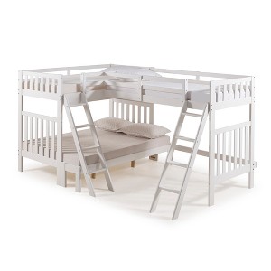 Twin Over Full Aurora Bunk Bed With Tri Bunk Extension White - Alaterre Furniture