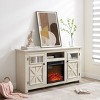 Vynxaria 60" White Farmhouse TV Center with Fireplace and Versatile Storage - 3 of 4