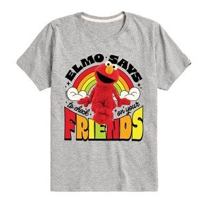 Boys' - Sesame Street - Elmo Check On Friends Short Sleeve Graphic T-Shirt - 1 of 4