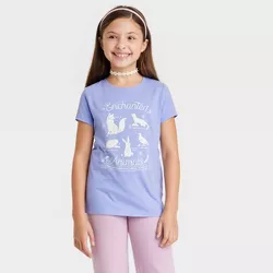Girls' Printed Short Sleeve Graphic T-Shirt - Cat & Jack™ Purple M