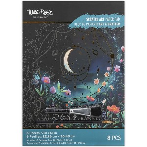 Brea Reese: Scratch Art Paper Pad - Moonlight Garden, 6 Designs, DIY Adult Craft - 1 of 4
