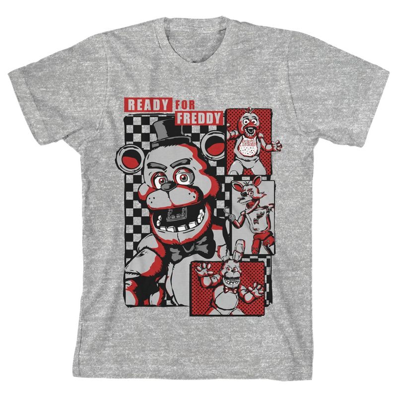 Five Nights At Freddy's Ready For Freddy Boy's Athletic Heather T-shirt, 1 of 3