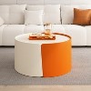 Elegant Round Nesting Coffee Table Set, Modern End Tables with Extendable Sliding Tabletop for Living Room, Office - ModernLuxe - 4 of 4