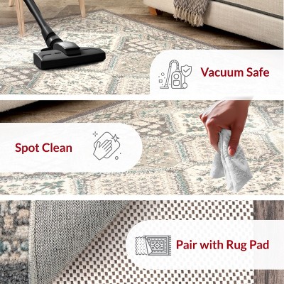 Charcoal Transitional Geometric 9' x 12' Synthetic Area Rug