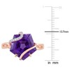 EVERLY JEWELRY | Rose Plated Sterling Silver 6 CT TGW Amethyst and Diamond Accent Wrapped Ring - 4 of 4