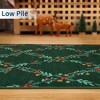 Christmas Area Rug 2x6 Runner Rugs,Washable Xmas Holiday Decor Hallway Rug, Floral Low Pile Boho Rugs,Stain Resistant Non Slip Indoor Floor Carpet - 4 of 4
