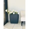 22.8" Kante Lightweight Modern Outdoor Concrete Oval Planter Charcoal Black - Rosemead Home & Garden, Inc. - 3 of 4